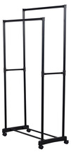 Garderobestativ med hjul dobbelt sort 74,5 cm - DAY